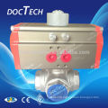 Stainless Steel 3 Way Ball Valve With Pneumatic Actuator